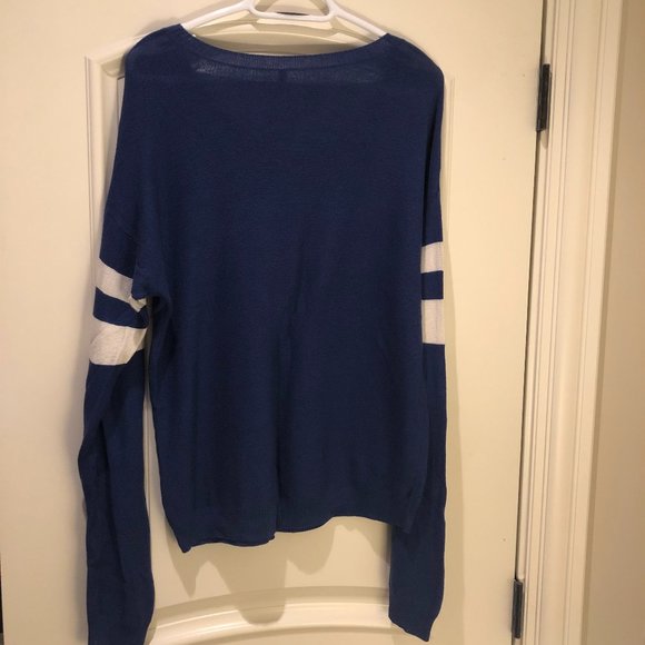 TNA Blue Long Sleeve Tee with White Stripes - Picture 3 of 3